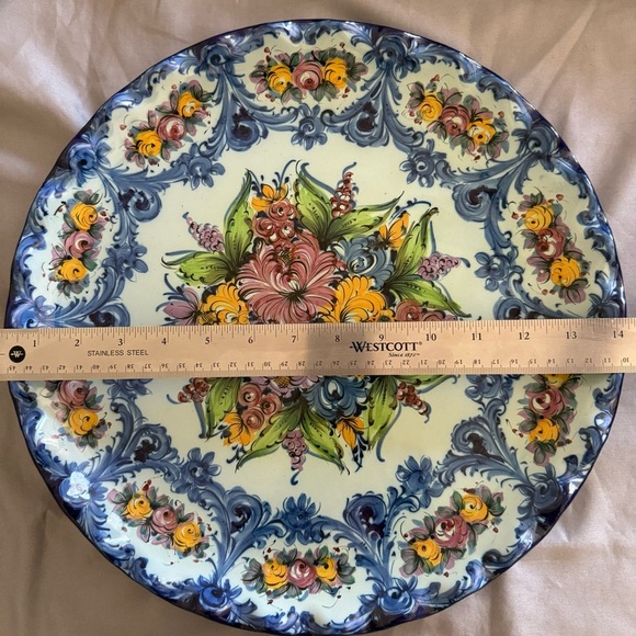 Handpainted Vestal Alcobaca Porcelain Plate 14”~Portugal - Picture 7 of 8